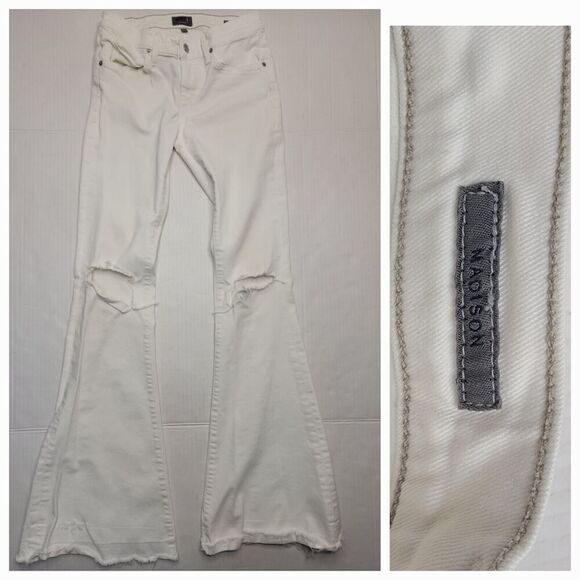 Agolde Jeans Womens 27x35 Low Rise Flare Distressed Stretch 70's Inspo Bohemian - Picture 1 of 12